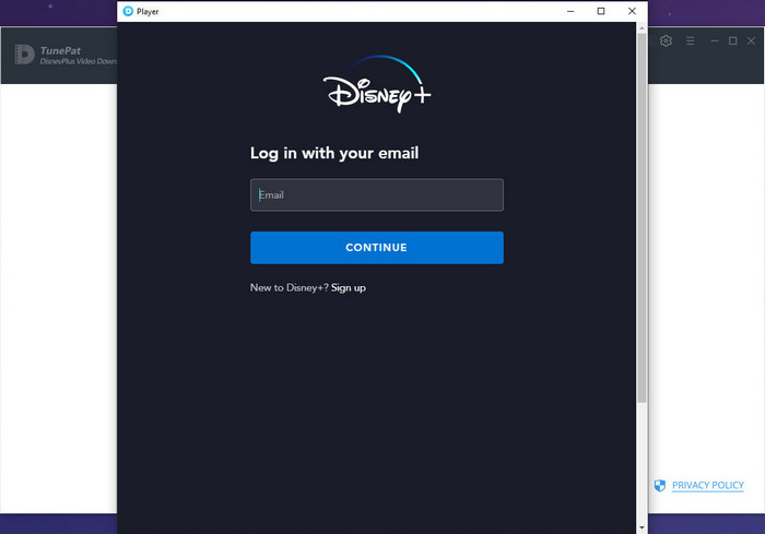 Exécutez TunePat et connectez-vous à Disney+