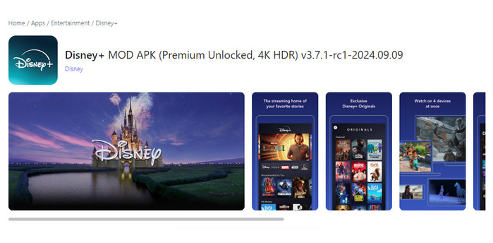 Obtenez Disney+ Crack sans payer via apkmody