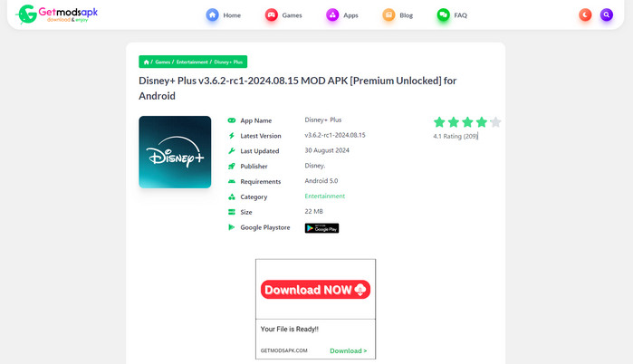 Obtenez Disney+ Mod APK gratuitement grâce à Getmodsapk