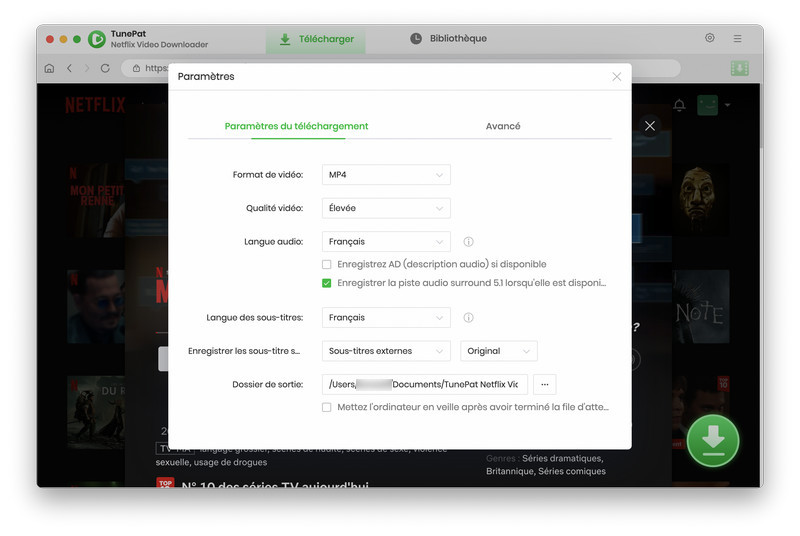 Modifiez les paramètres d'options